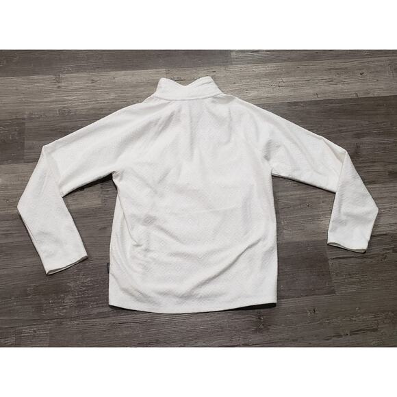 Eddie Bauer White Quilted Pull Over Zip Turtleneck Long Sleeve Sweater Shirt - Picture 3 of 8